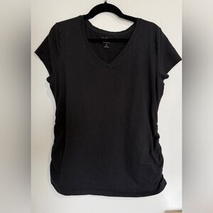 a:glow Classic Maternity Black V-Neck Short Sleeve Tee